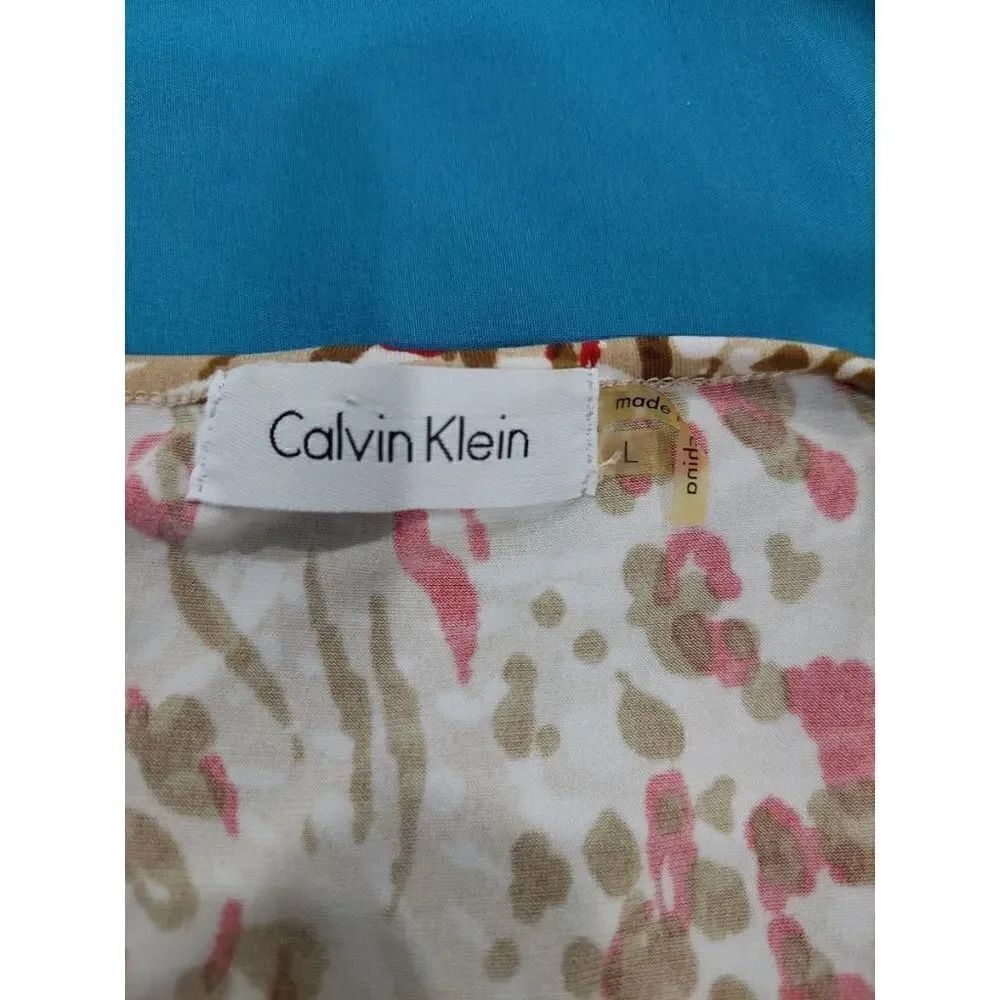 Calvin Klein Multi Color Animal Print Blouse - Picture 3 of 6
